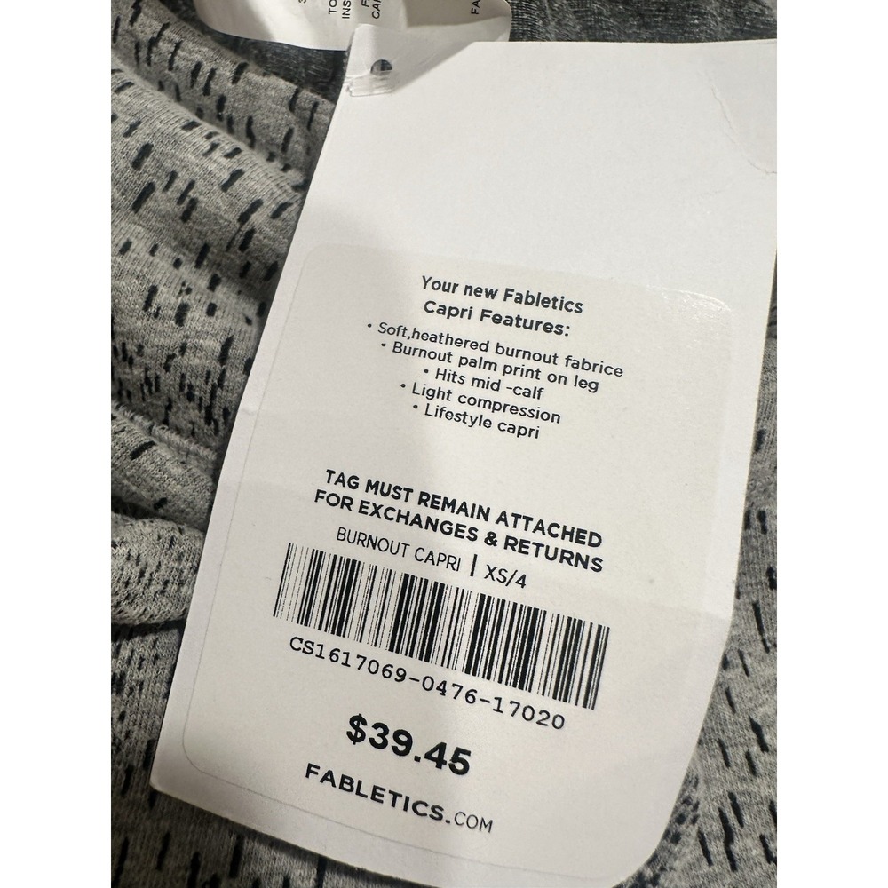 Fabletics NWT Burnout Gray Capri XS - Picture 5 of 5